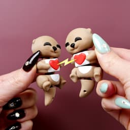 Valentine's Day Flexi Baby Otters 3d model