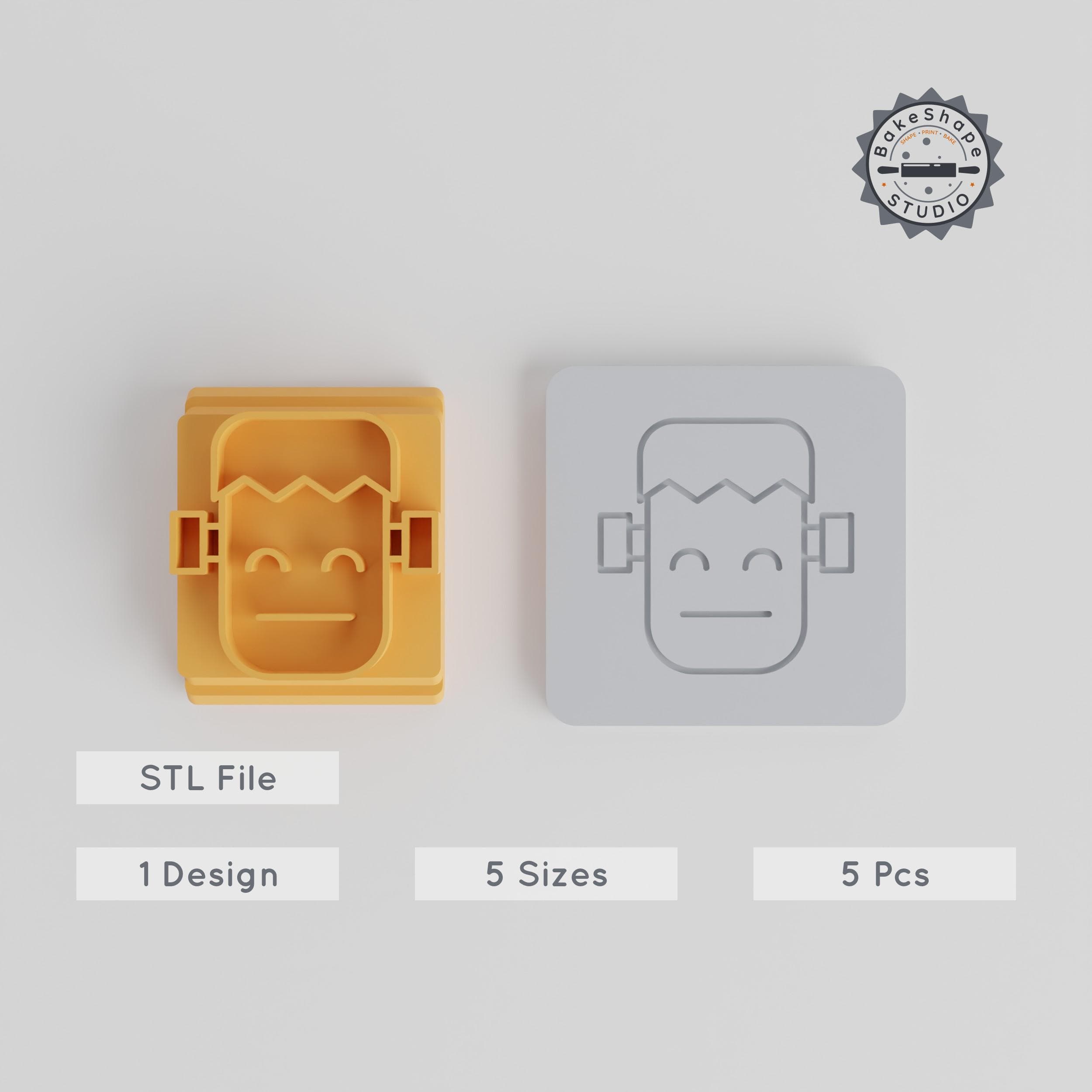 Frankenstein Monster Stamp Tile Set, 5 Sizes, Perfect for Clay, Cookies & Fondant, Halloween Creature Design PRODUCT_4031 3d model