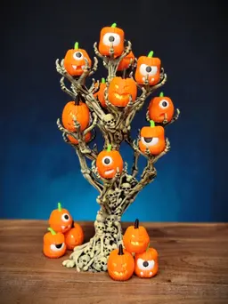 Bone Tree Dice Holder with Eyeballs forHalloween Decor 3d model