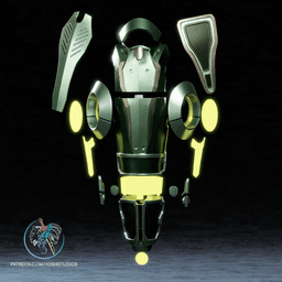 Samus Power Armor Blaster 3D Printer STL File 3d model