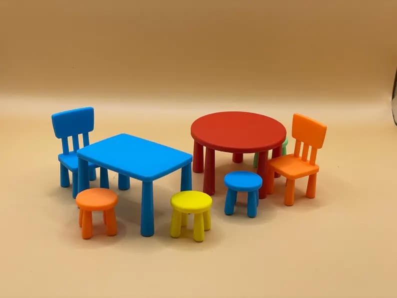 Miniature Dollhouse Kids' Room Furniture 3D STL File - 1:12 Scale (Commercial License) 3d model