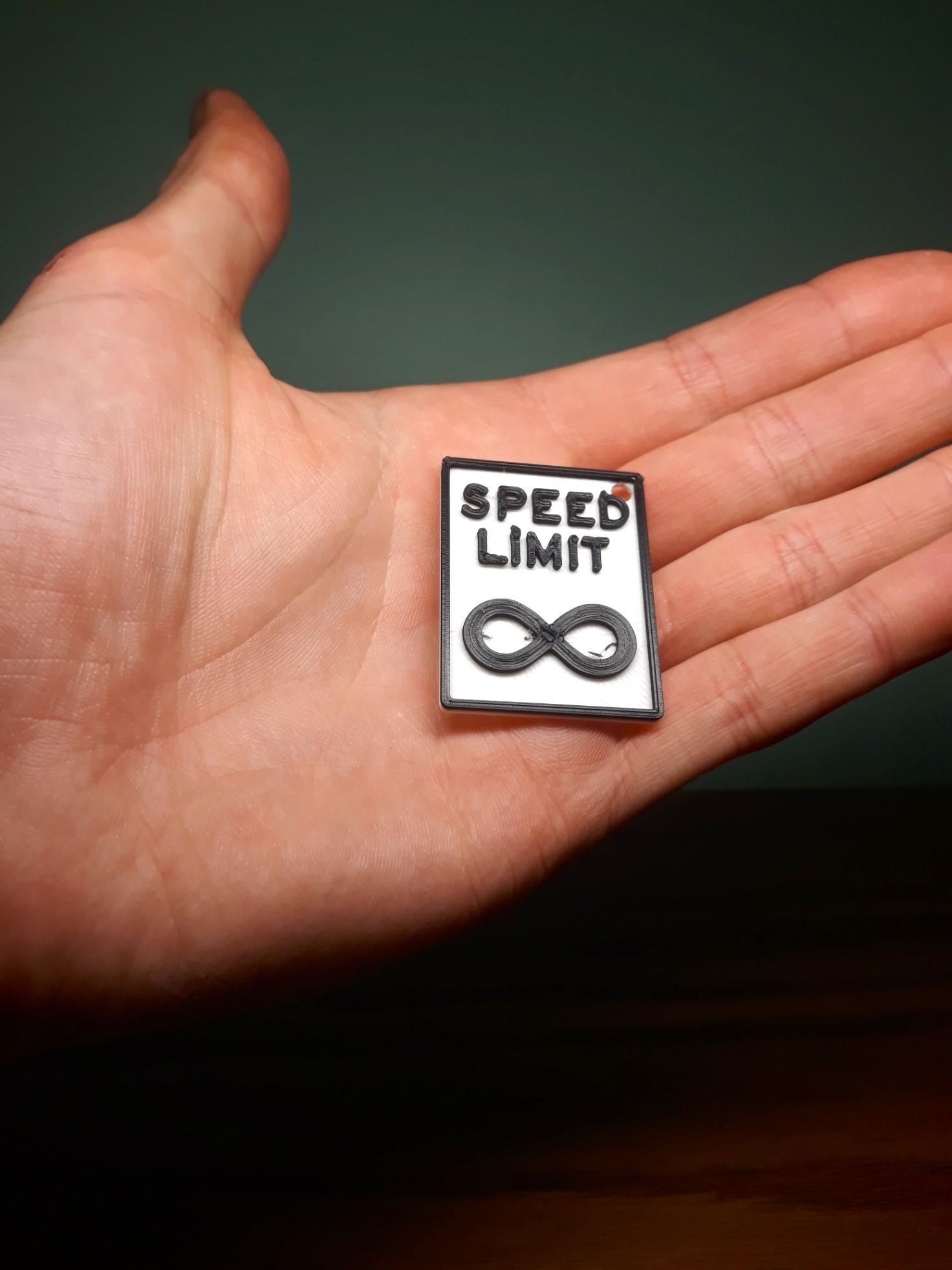 Speed limit infinity keychain  3d model