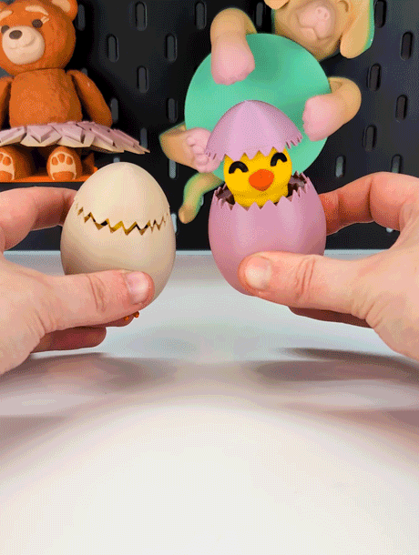 Clicky And Jumpy Egg: Easter Fidget Toy 3d model