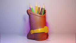 Woody Boot Pencil Holder 3d model