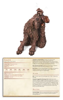 Scratch - NPC Dog - PRESUPPORTED - Illustrated and Stats - 32mm scale 3d model