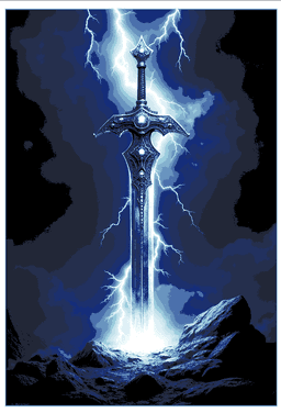 The glorious and deadly Excalibur Sword in the Stone - Hueforge Art 3d model