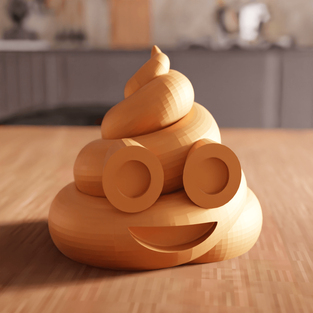 Smiling Poop Emoji Figurine 3d model