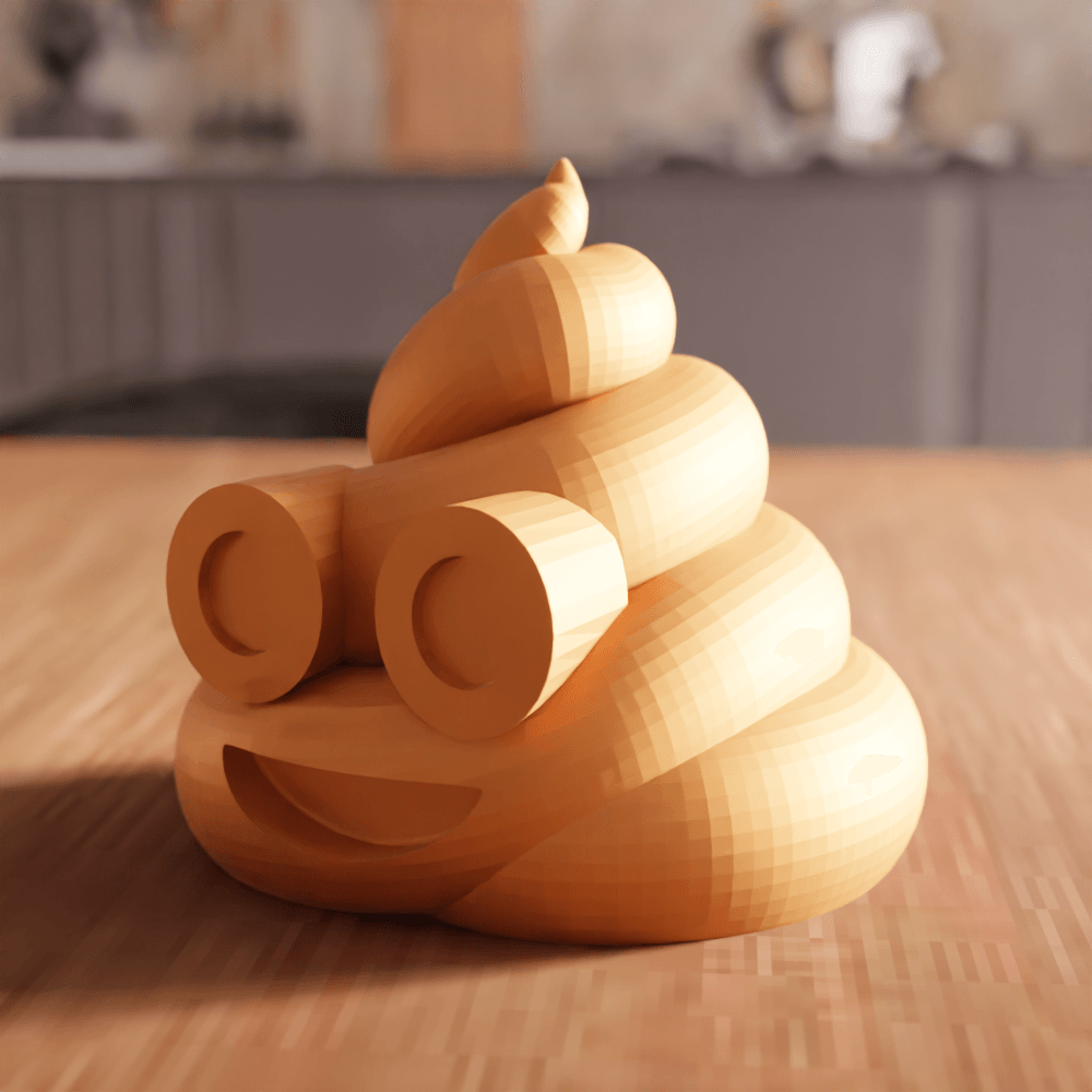 Smiling Poop Emoji Figurine 3d model