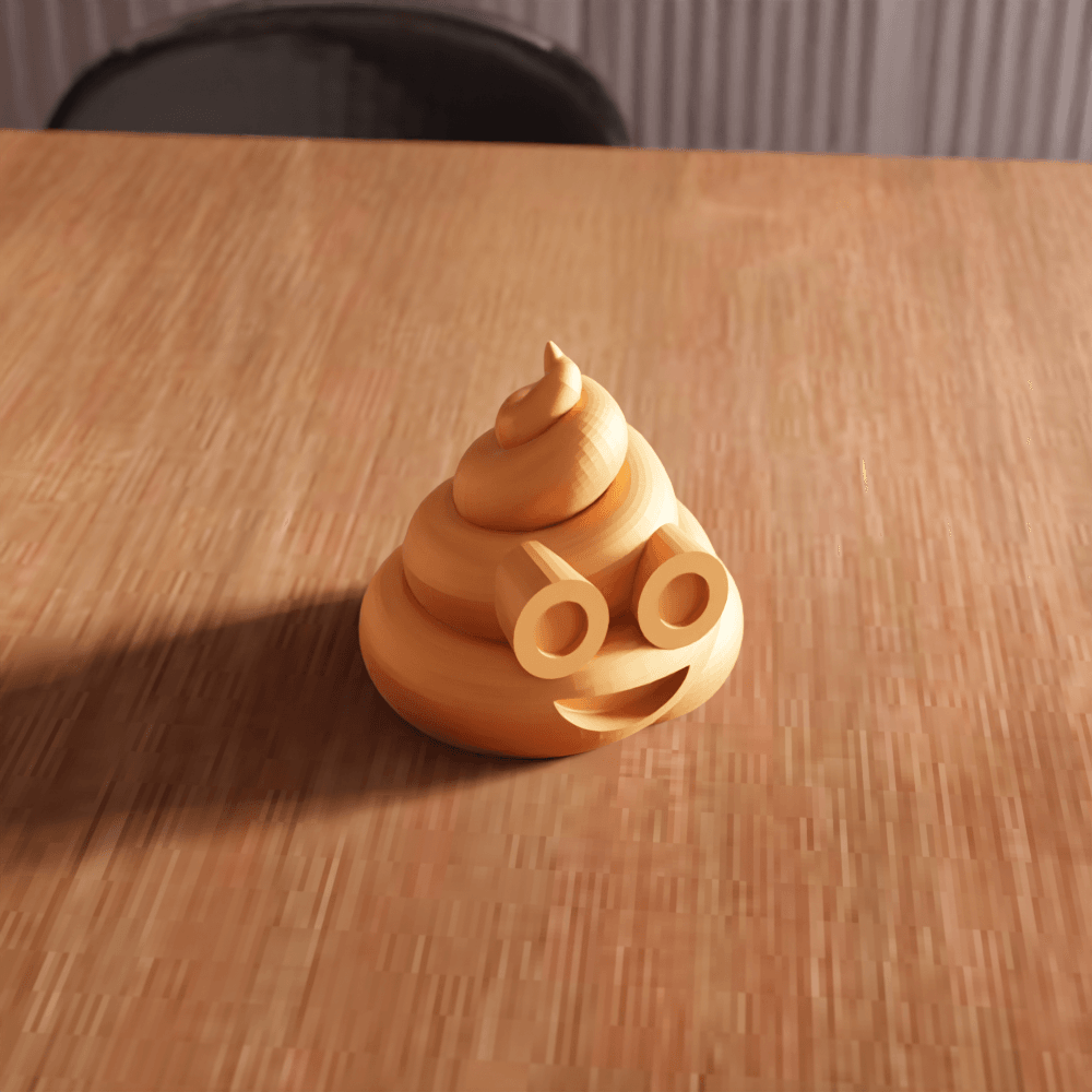 Smiling Poop Emoji Figurine 3d model