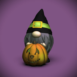 Halloween Pumpkin Gnome (+Tealight Version) 3d model