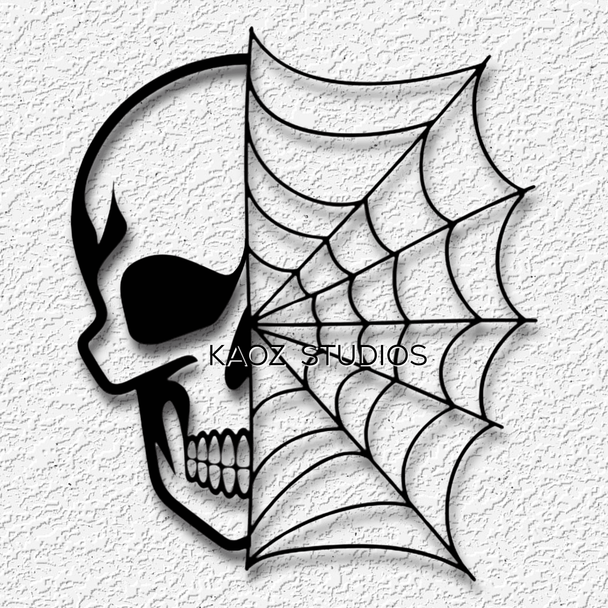 spiderweb wall art skull wall decor halloween decoration 3d model