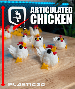 Articulated Barnyard Friends — Rooster, Hen & Chick 3d model