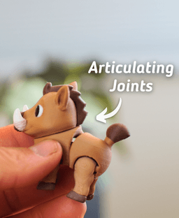 Wiggly Warthog - Articulating fidget Warthog 3d model