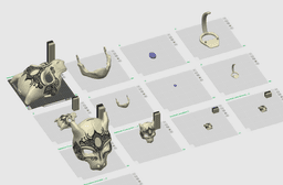 Wearable Mewtwo Ornate Mask - Articulated Movable Jaw, Mini & Keychain Versions STL/3MF 3d model
