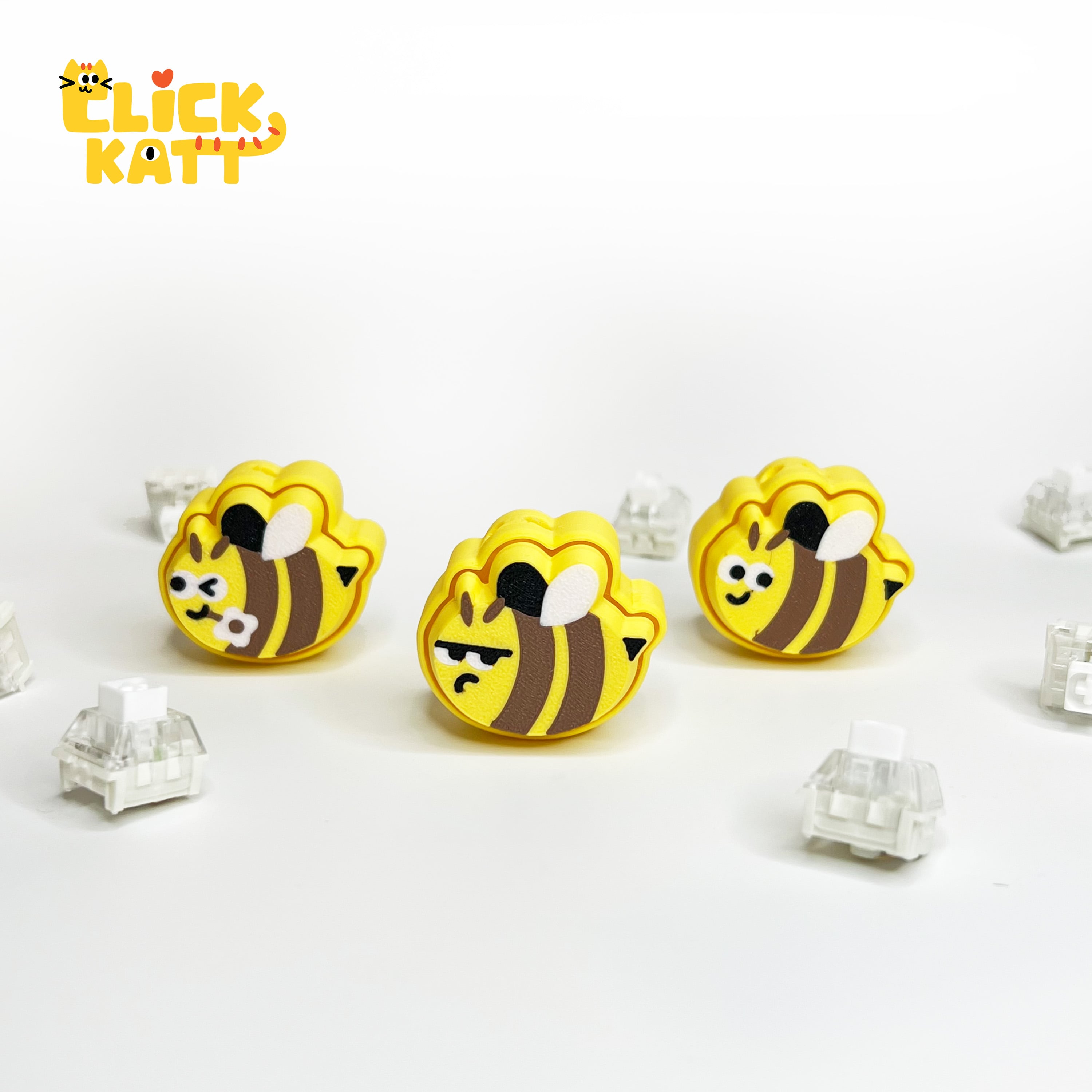 Bee - Clicker Fidget Toy Keychain 3d model