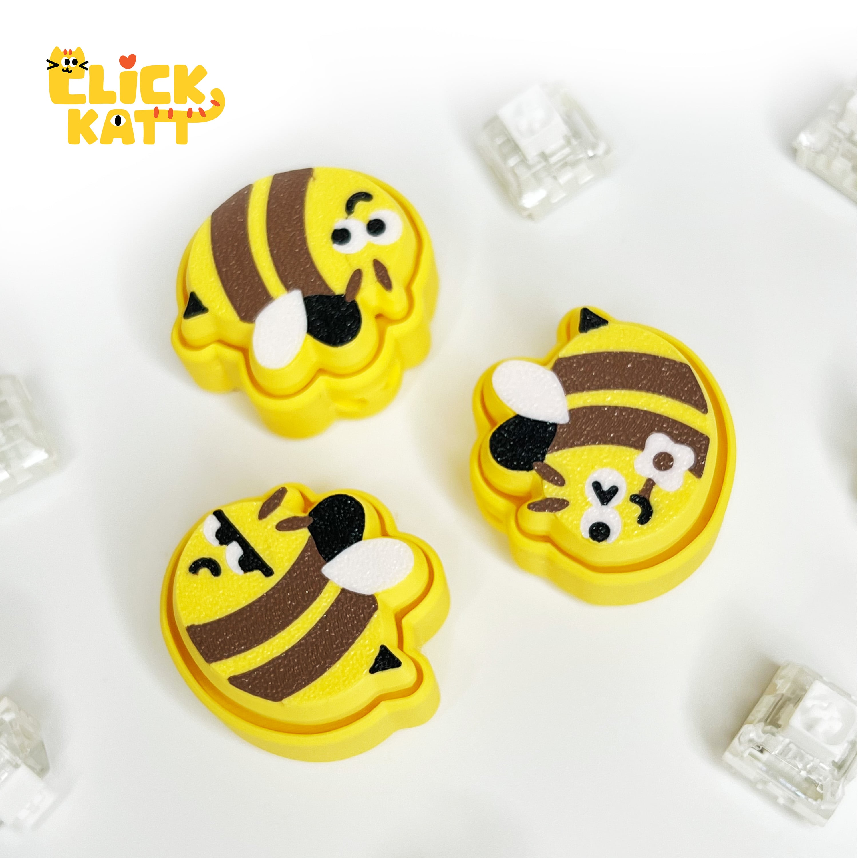 Bee - Clicker Fidget Toy Keychain 3d model