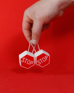 Traffic Signs Fidget Clickers - Keychain 3d model