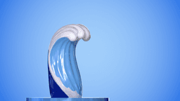 Ocean Wave Vase - Modern Stylized Coastal Decor 3d model