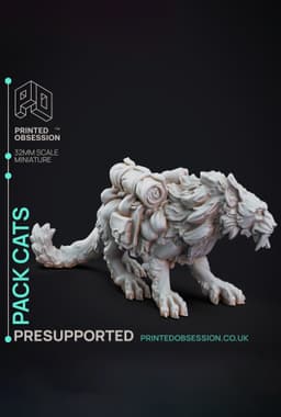 Pack Cats - Tabaxi Caravan - PRESUPPORTED - Illustrated and Stats - 32mm scale 3d model