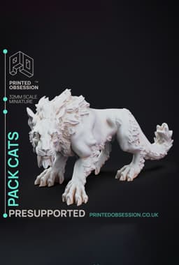 Pack Cats - Tabaxi Caravan - PRESUPPORTED - Illustrated and Stats - 32mm scale 3d model