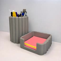 Organizer Cup & Sticky Note Holder 3d model