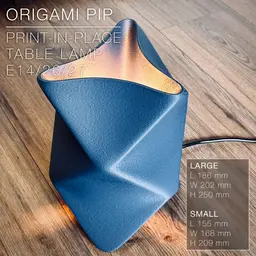 ORIGAMI PIP | print-in-place Table Lamp E14, E26, E27 3d model