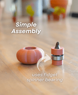 Fall Fidgets - Mini Pumpkin Fidget Toys - Fidget Spinner, Clicky Fidget, Passthrough Spiral 3d model
