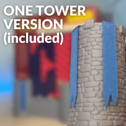 Fantasy Castle Bookends & Usable Flag Bookmarks 3d model
