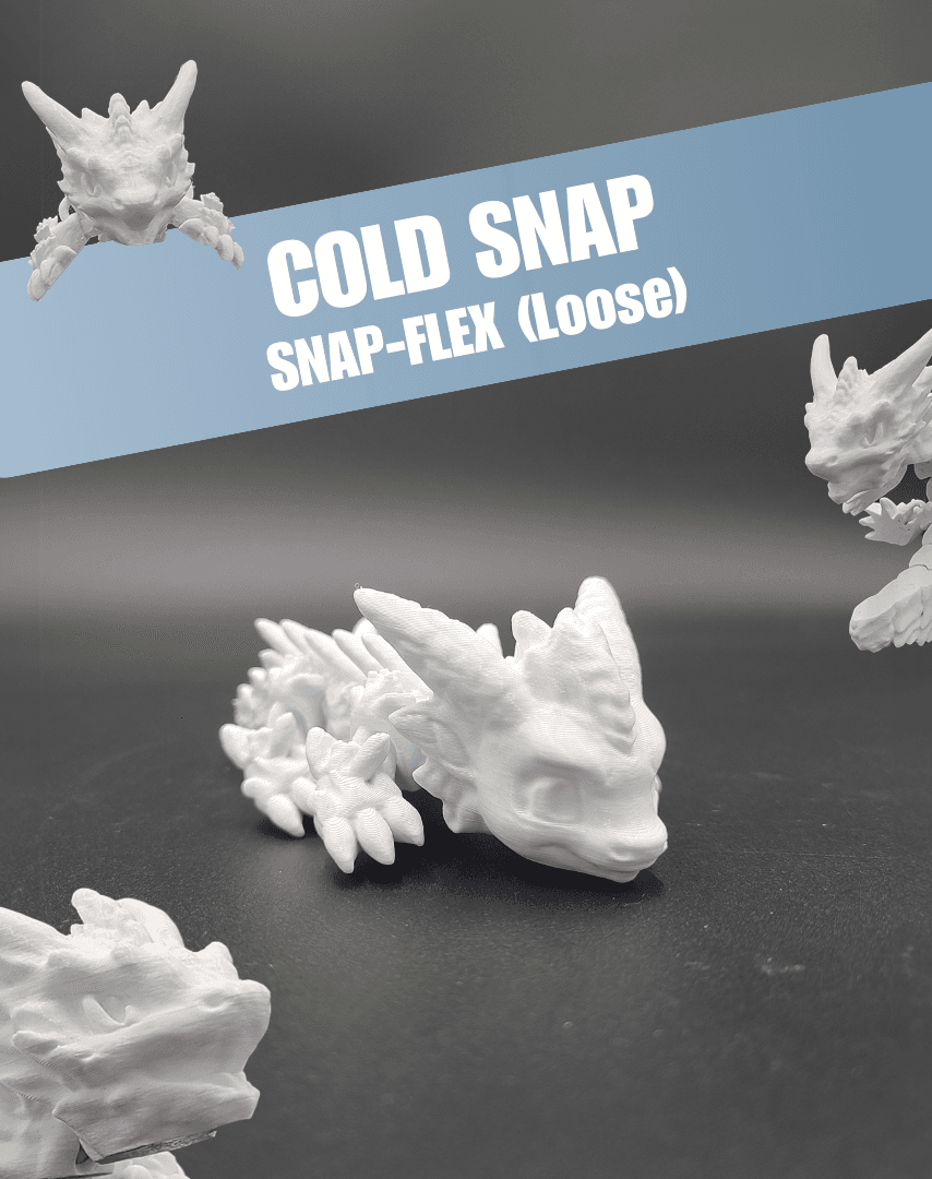 Cold Snap, Winter Dragon Child - Articulated Snap-Flex Fidget (Loose Joints) 3d model