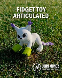 Gatomon Digimon - fidget Toy & Keychain Articulated-free support 3d model