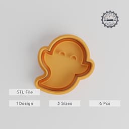 Ghost Cookie Shape Cutter & Stamp Set, 6 Pieces, S/M/L Sizes, Perfect for Spooky Halloween Baking PRODUCT_4293 3d model