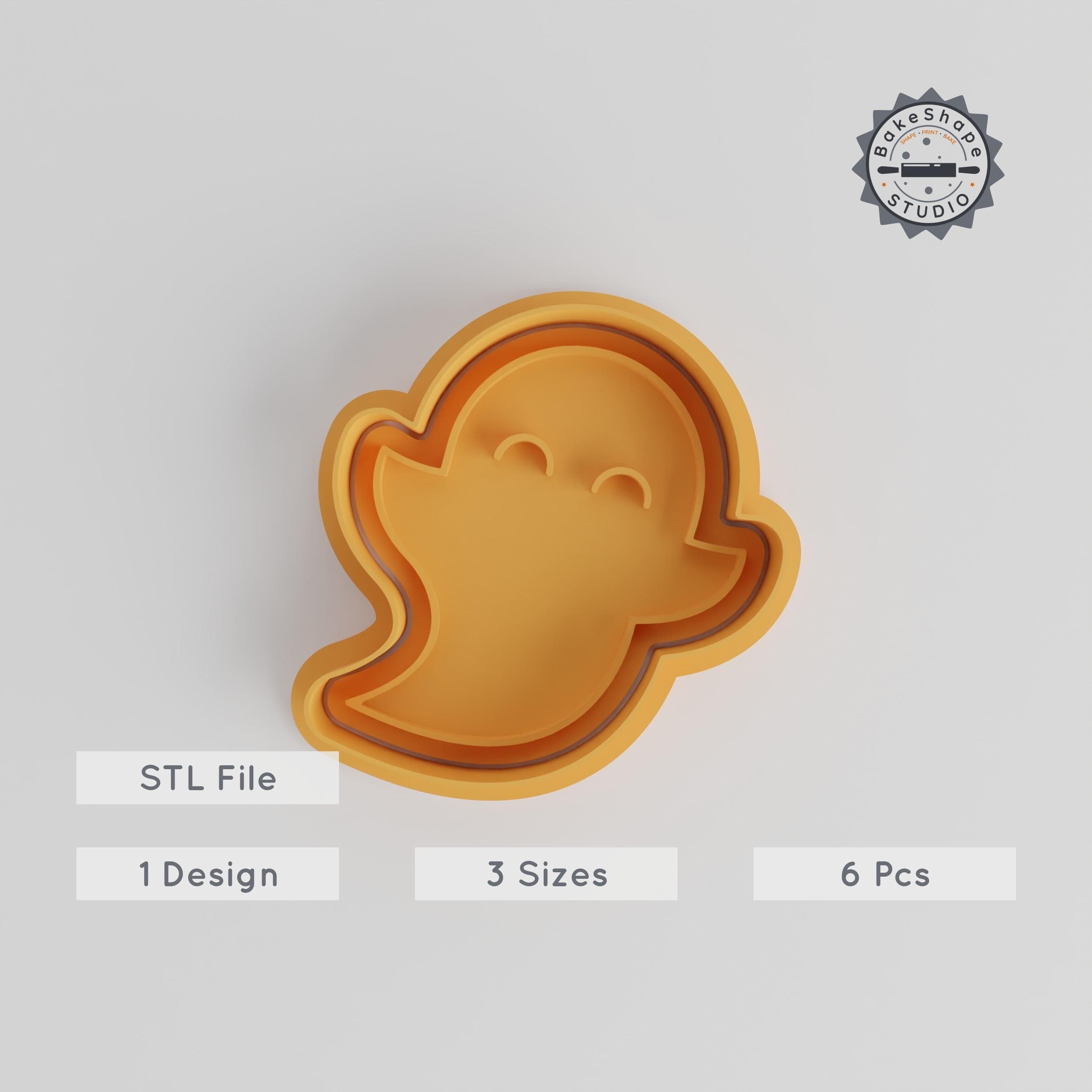 Ghost Cookie Shape Cutter & Stamp Set, 6 Pieces, S/M/L Sizes, Perfect for Spooky Halloween Baking PRODUCT_4293 3d model