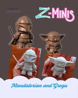FREE! MANDALORIAN AND GROGU Z-MINIS COLLECTION 3d model