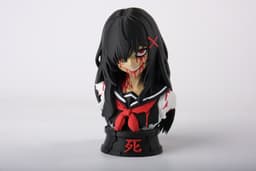 Horror Anime Girl Bust - Bloody Schoolgirl Statue 3d model