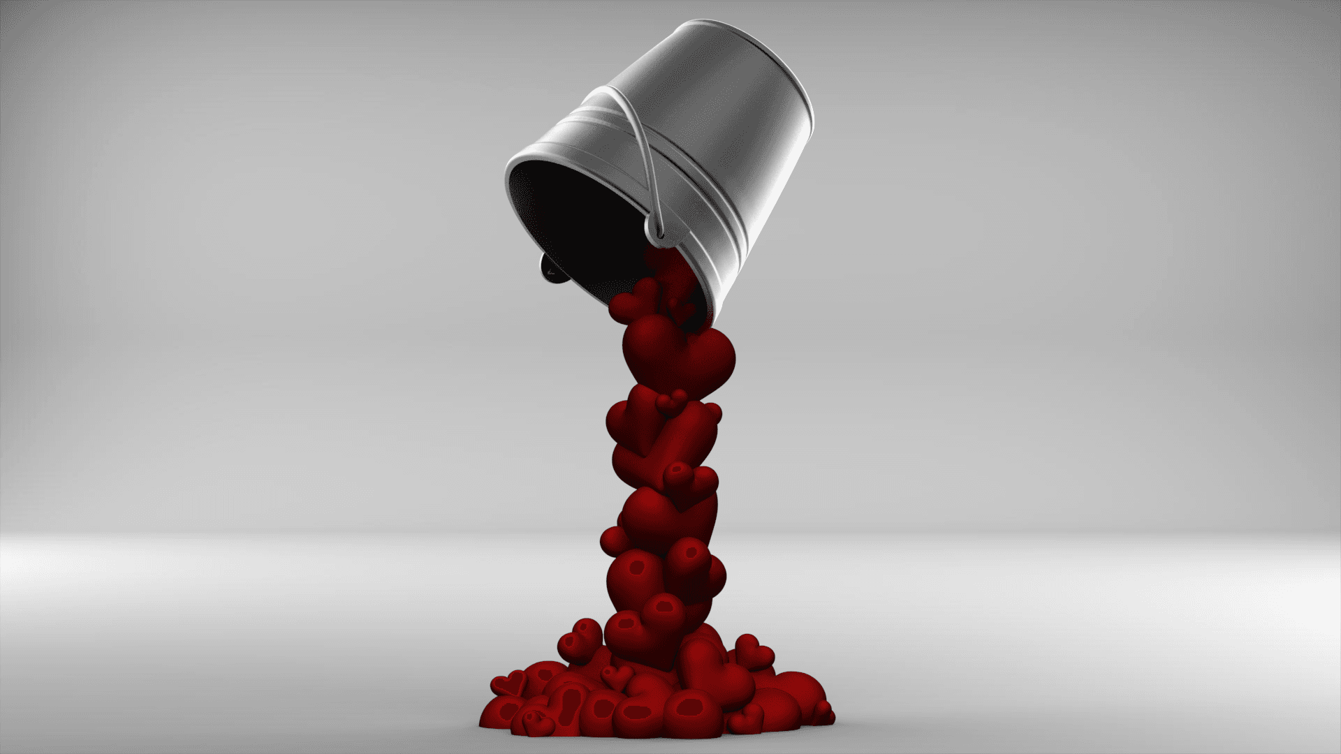 Pouring Hearts 3d model
