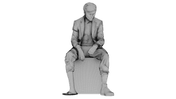 Marble Melting Thinking Man 3d model