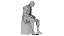 Marble Melting Thinking Man 3d model