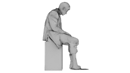 Marble Melting Thinking Man 3d model