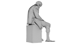 Marble Melting Thinking Man 3d model