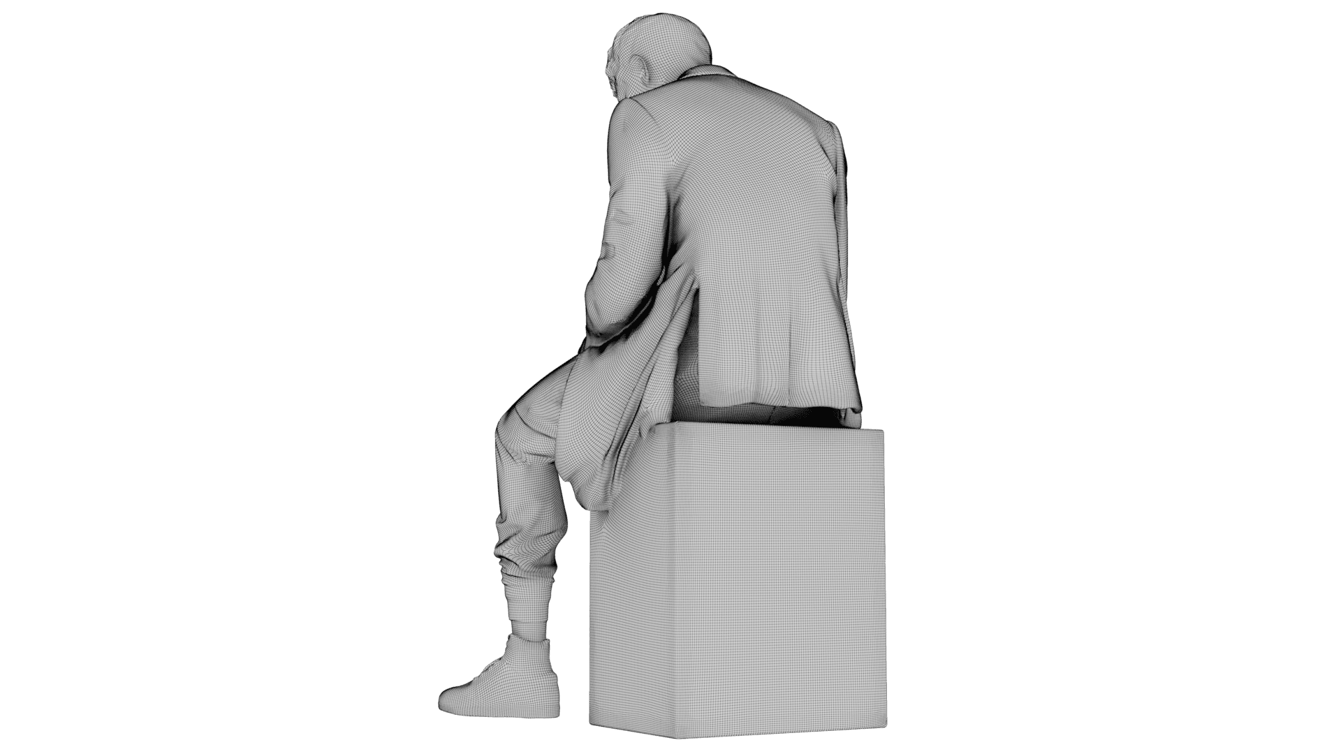 Marble Melting Thinking Man 3d model