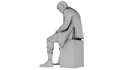 Marble Melting Thinking Man 3d model