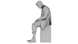 Marble Melting Thinking Man 3d model