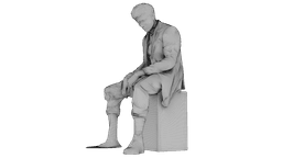 Marble Melting Thinking Man 3d model