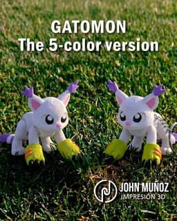 Gatomon Digimon - fidget Toy & Keychain Articulated-free support 3d model