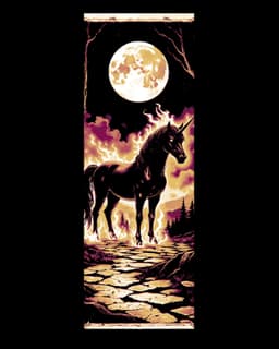 Fantasy art of the Black Unicorn in the Forrest - Set of bookmarks 3d model