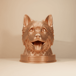 Norwich Terrier Dog Bust with Nameplate - 3D Printable Dog Lover Gift 3d model