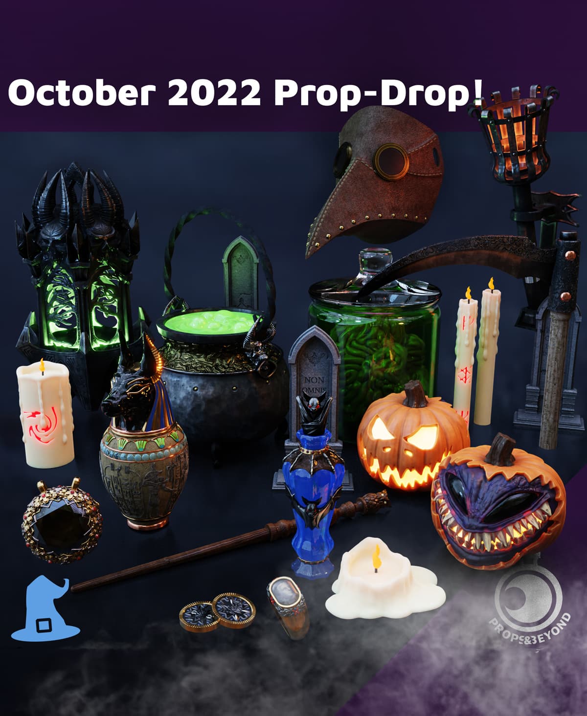 Real-size Halloween Props Bundle 3d model