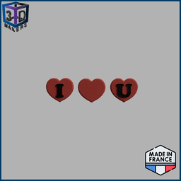 Customizable Heart Magnet – Personalize your message 3d model