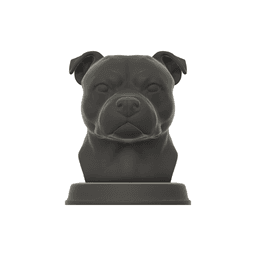 Staffordshire Bull Terrier Dog Bust - Dog Statue - 3D Printable STL 3MF - Pet Memorial 3d model