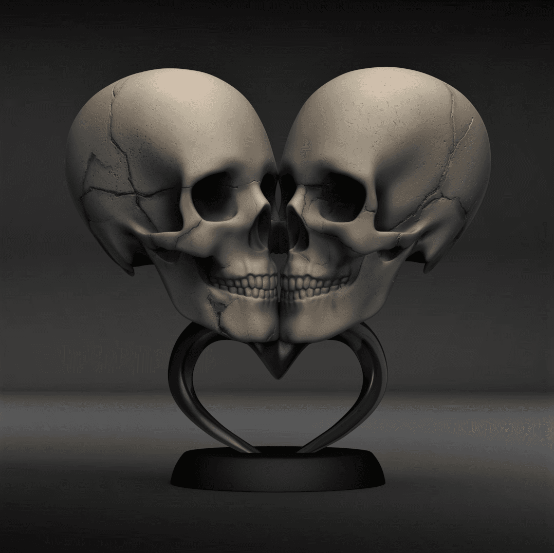 Love & Death -Skull Decor 3d model